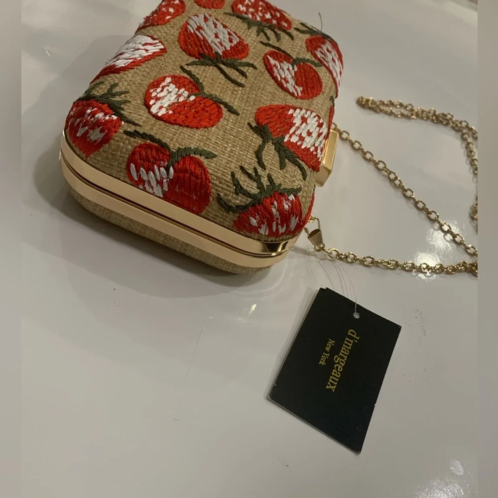 D’margeaux Strawberry Embroidery  ,clutch Handbag. - Picture 5 of 9
